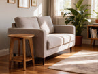 Round Wooden Side Table With Storage Shelf