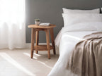 Round Wooden Side Table With Storage Shelf