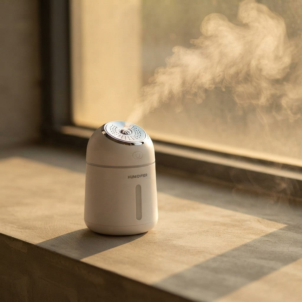 Essential Oil Diffuser and Compact Air Humidifier for Workspace