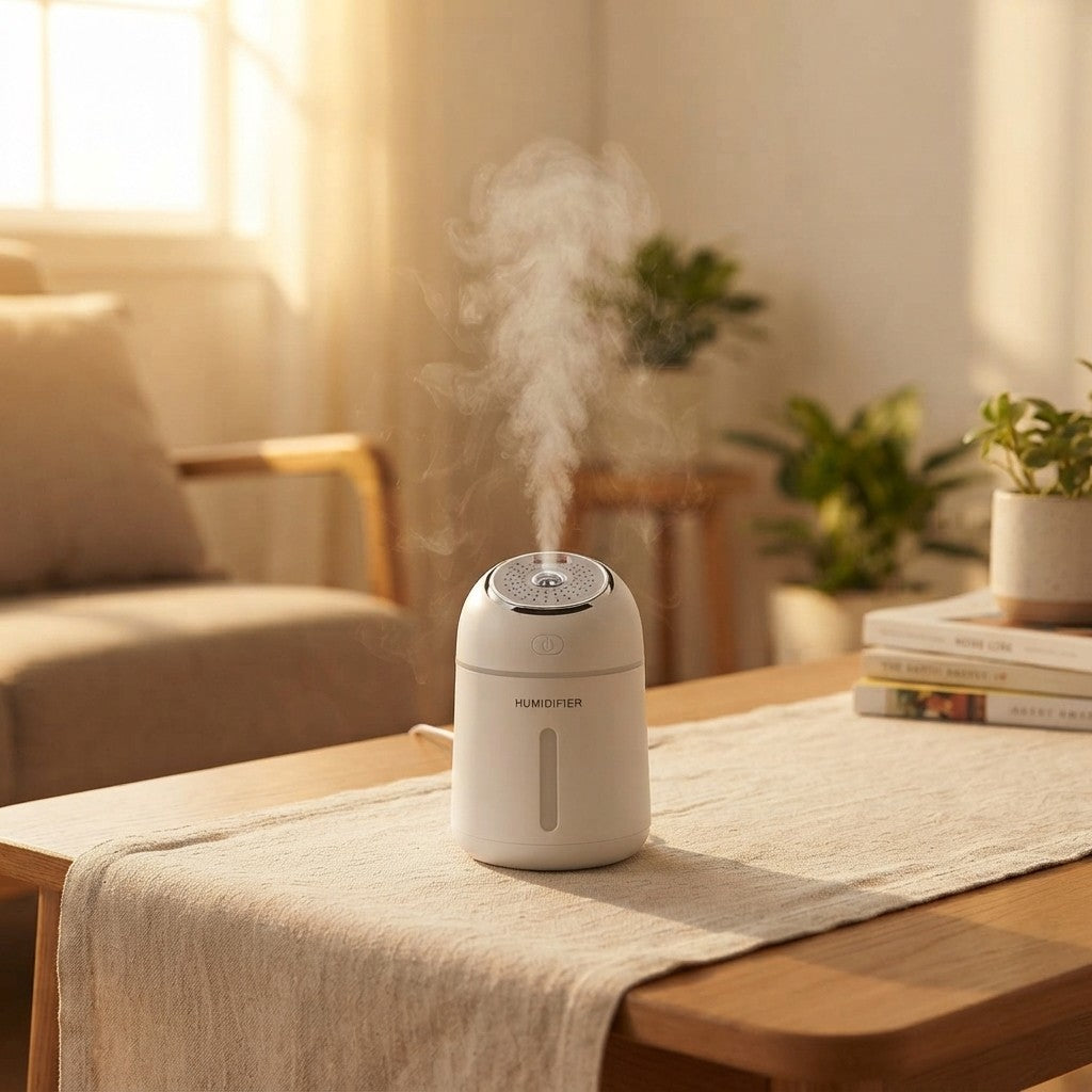 Essential Oil Diffuser and Compact Air Humidifier for Workspace