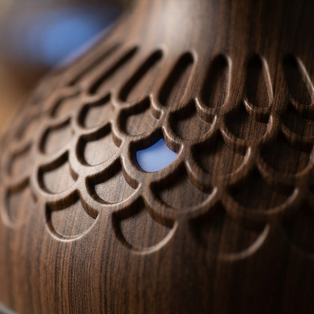Wood Grain Ultrasonic Diffuser for Calm, Quiet Evenings